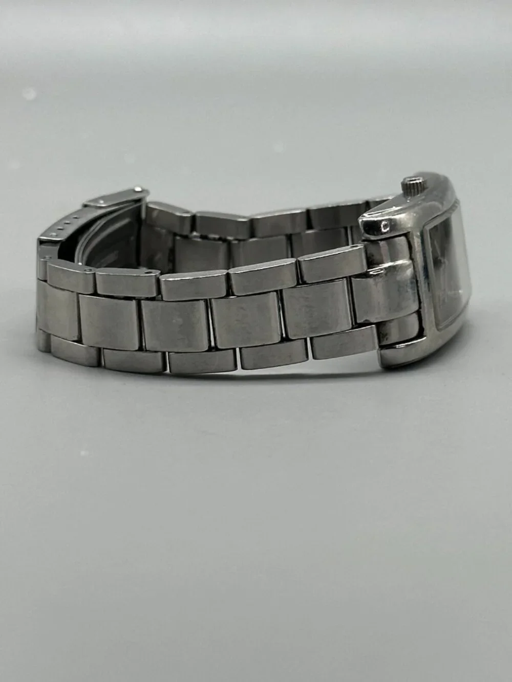 3/$30 Kenneth Cole Women Tank Watch Silver Tone Brown Dial New Battery 6.25